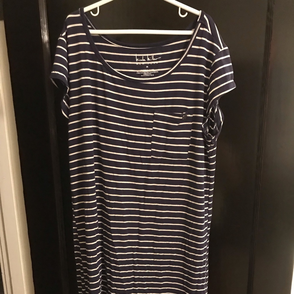 Navy blue striped dress